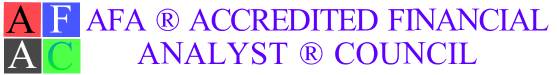 AFA COUNCIL ACCREDITED FINANCIAL ANALYST CERTIFICATION DESIGNATION CREDENTIAl